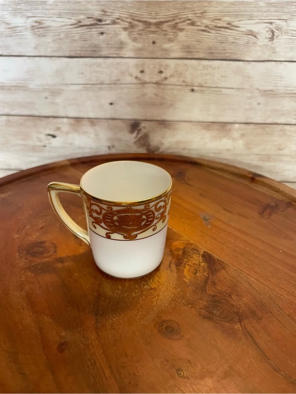 Noritake White Porcelain Coffee Set with Gold Scroll Accents